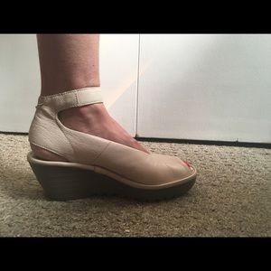 Fly London Yala Perf wedges in cream